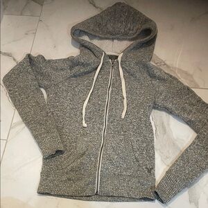 American Eagle Outfitters Heather Gray Zip-Up Hoodie